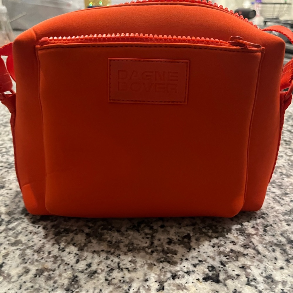 Dagne Dover Micah Bright Orange Crossbody with Front Zip Pocket EUC - Picture 9 of 16